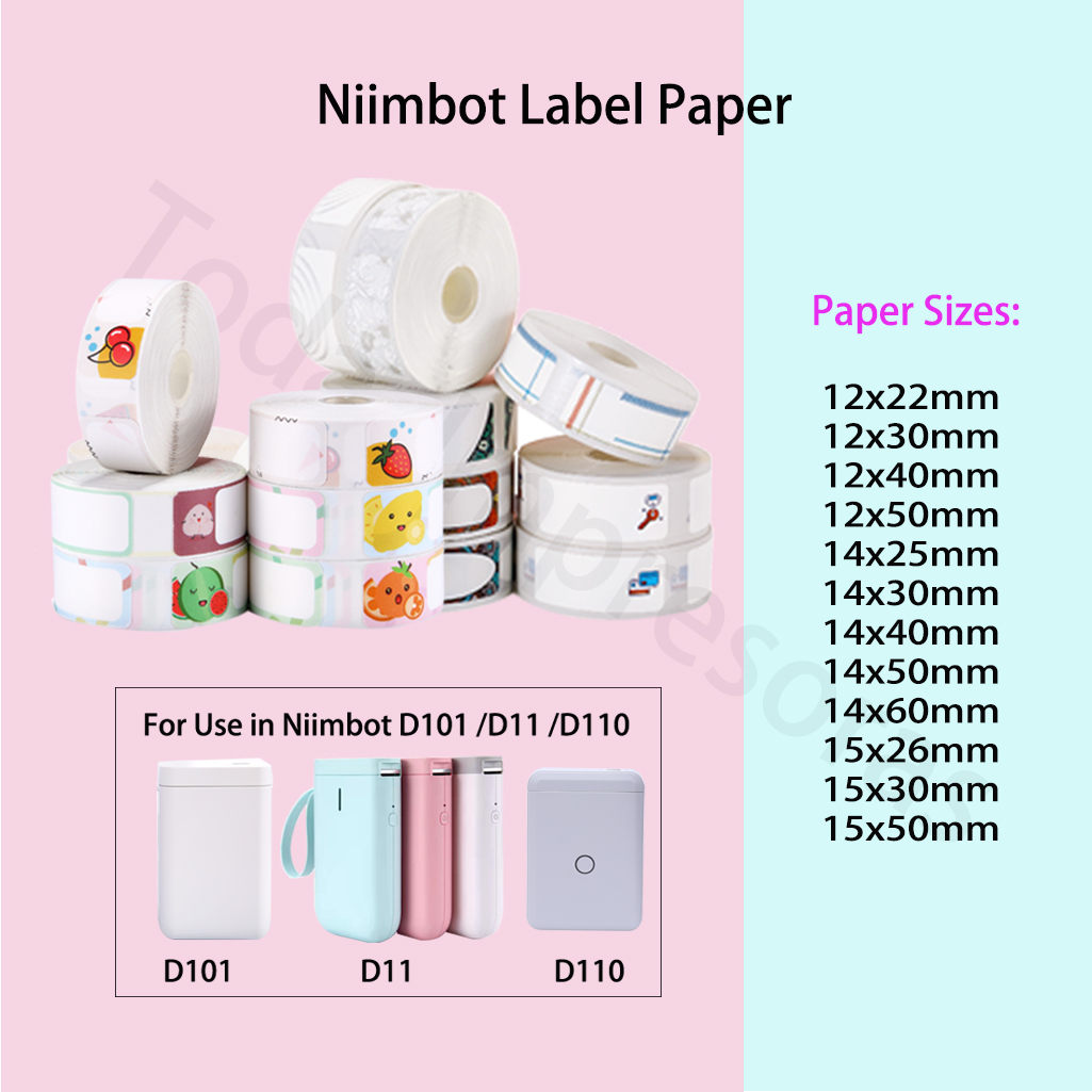 Niimbot D110 인쇄 라벨 슈퍼마켓 방수 방지 오일 찢어짐 방지 가격 라벨 순수 컬러 스크래치 방지 라벨 용지